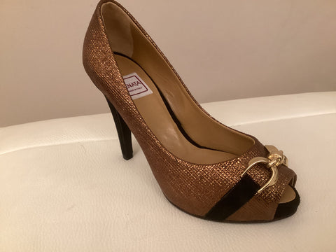 Renata RN12 bronze Italian Leather high heel shoe