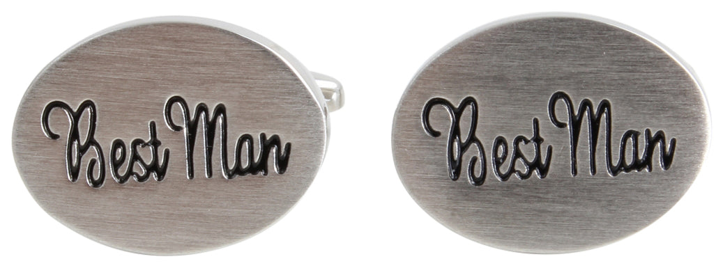 Best Man rhodium plated cufflinks