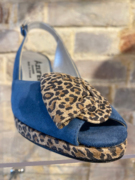 AZ030 Azuree ladies sling back blue suede shoe