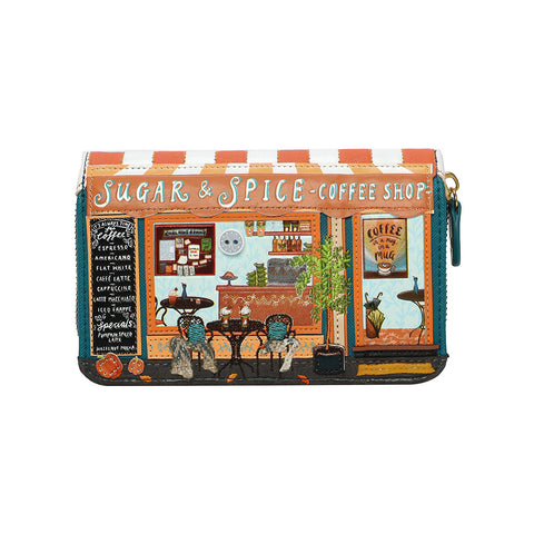 Vendula Sugar & Spice Coffee Shop Medium zip wallet