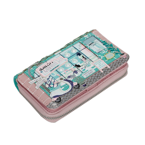 Vendula Bubble Cats Laundromat Medium Zip Wallet
